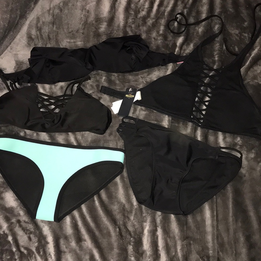 BIKINIS..... 3 TOPS 2xs-1sm ....2 small bottoms-